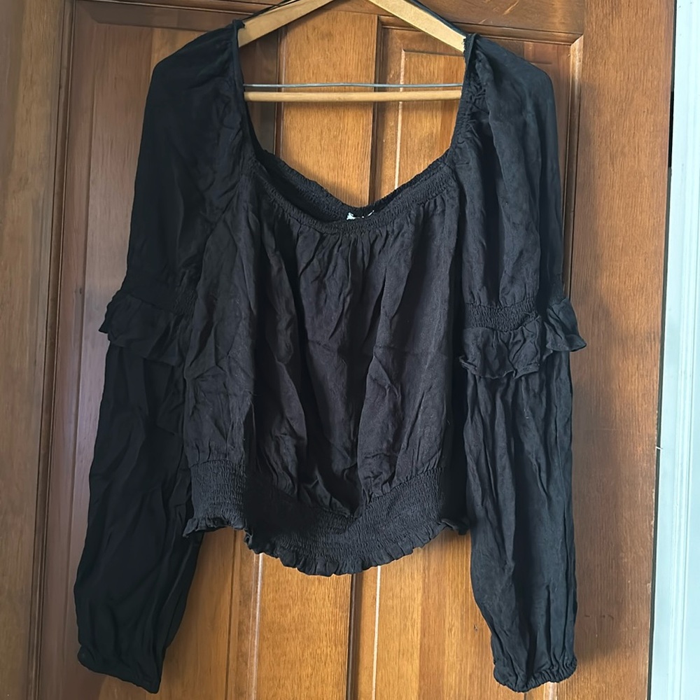 Love, Fire Black Long Sleeve Top